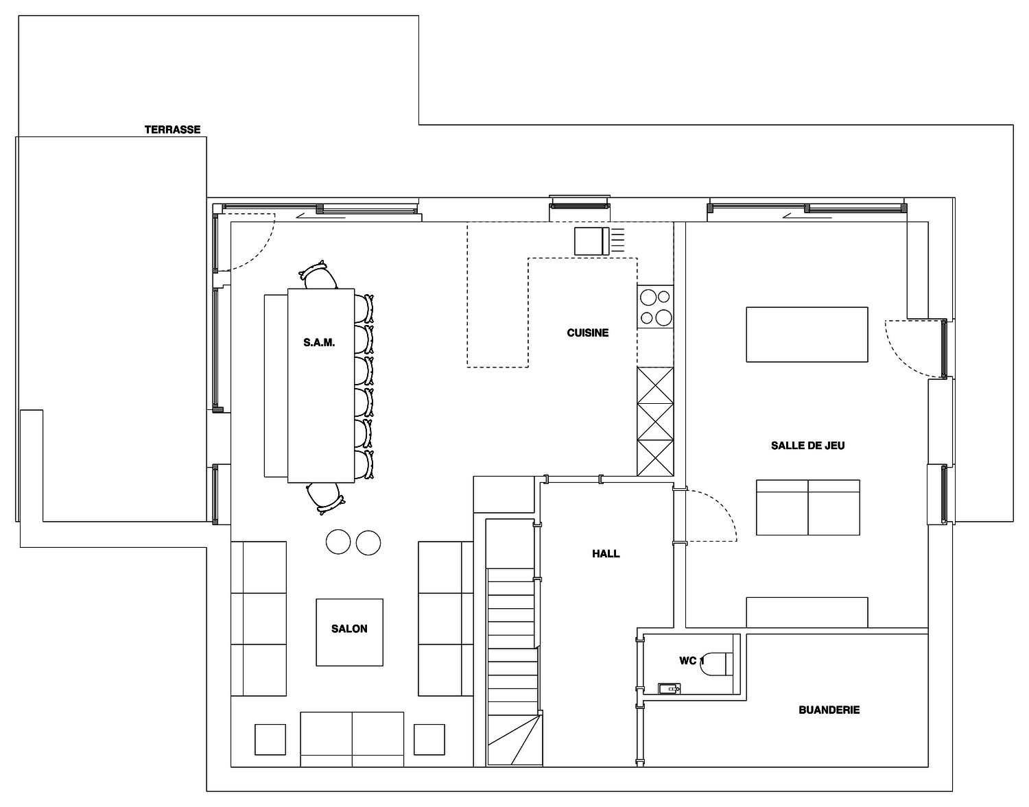 Plattegrond tuinniveau